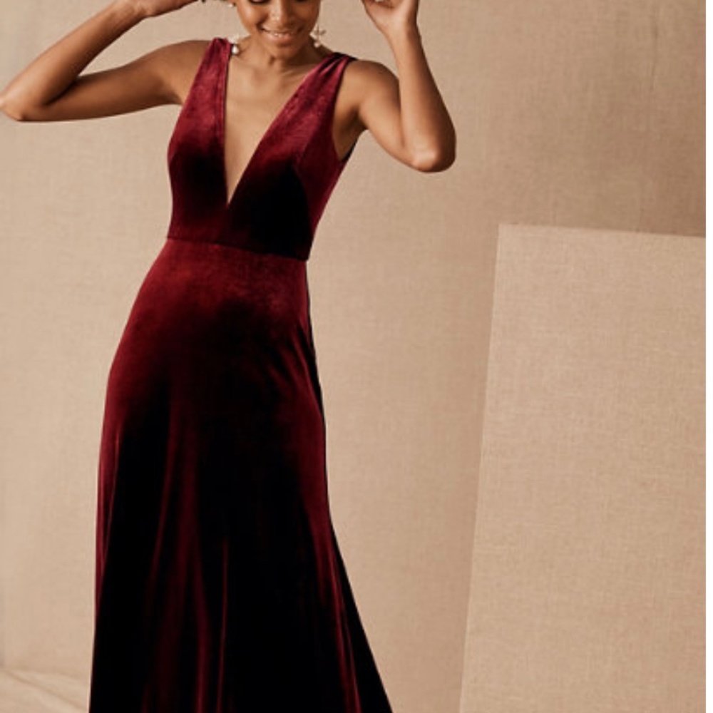 Jenny Yoo Red Velvet Dress